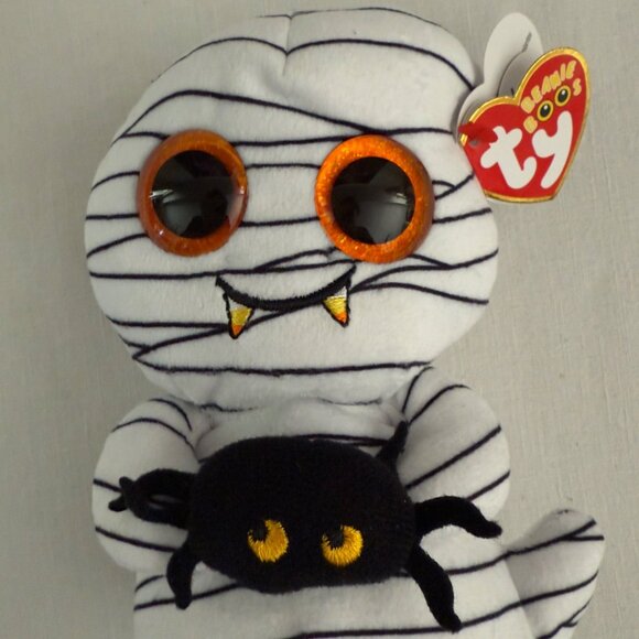 TY Beanie Boos Ooooky Mummy Plush 7 inch Halloween Spider Ghost Toy - Picture 10 of 10